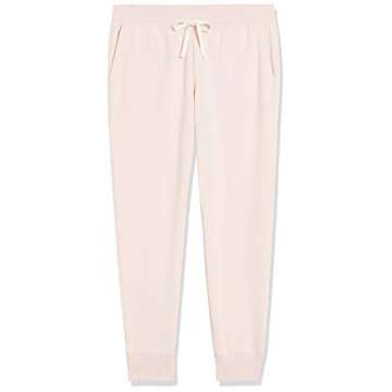 Amazon Essentials Women's Fleece Jogger Sweatpant - Discontinued Colors, Light Pink, Large
