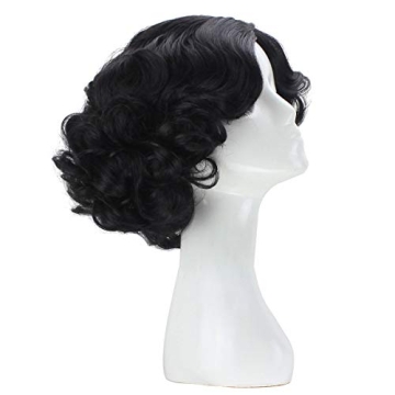 Short Black Curly Wig for Cosplay and Halloween Costumes