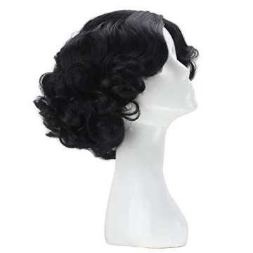 Short Black Curly Wig for Cosplay and Halloween Costumes