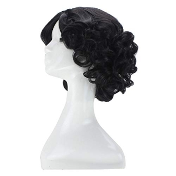 Short Black Curly Wig for Cosplay and Halloween Costumes