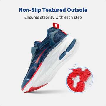 DREAM PAIRS Boys Girls Sneakers Kids Tennis Running Shoes EZ-ONs EZ-Plays Athletic Sport Gym Lightweight Breathable Shoes,Size 2 Little Kid,Navy/Red,SDRS2326K