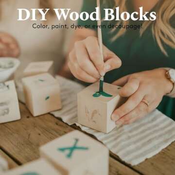 DIY Wood Cubes 1-1/2-inch, Pack of 36 Small Wooden Baby Blocks for Baby Shower, Wooden Blocks for Crafts, STEM, Building, and Blank Wooden Dice, by Woodpeckers