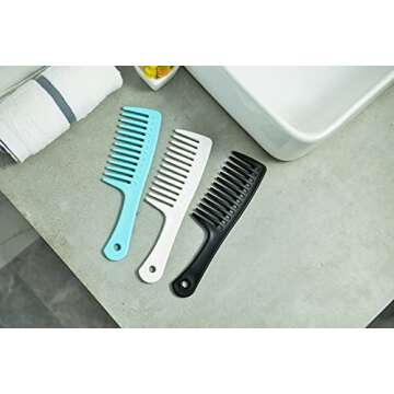 Wide Tooth Detangling Comb, Durable Styling Brush for Curly, Long and Wet Hair Types - Professional ...