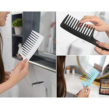 Wide Tooth Detangling Comb, Durable Styling Brush for Curly, Long and Wet Hair Types - Professional Hair Care