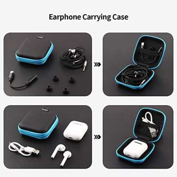 Sunguy 5-Pack Earbud Cases – Stylish Portable Organizers with Carabiners