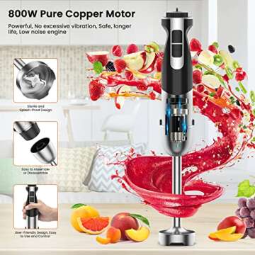 Healthomse 5-In-1 Immersion Blender for Smoothies & Soups