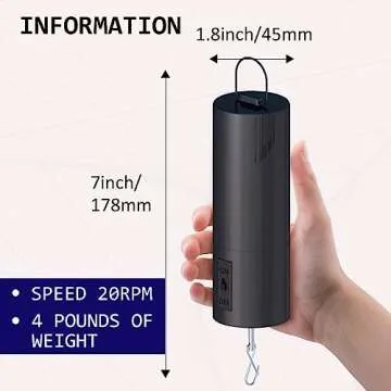 Aoedelyart Disco Ball Motor Hanging Display Motor Rotating Motor Multi-Purposes for Mirror Ball Wind Spinner,Wind Chime,Garden Decor,Hanging Ornament Outdoor Sculpture,20 RPM Medium Speed(Black)