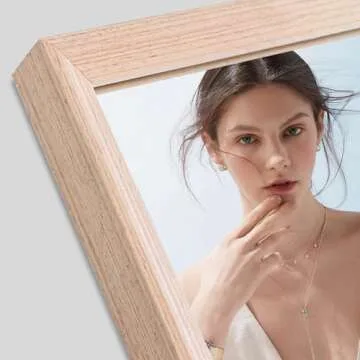 TheiaMo 65"×22" Wooden Full Length Mirror, Floor Mirror with Standing Holder Leaning/Hanging Mirror Wood Frame Large Wall-Mounted Mirror for Bedroom/Living Room, Solid Wood