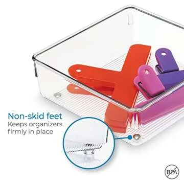 iDesign 52630M2 Kitchen Drawer Organizer for Silverware InterDesign Linus, Large, 2 Count