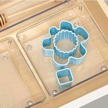 iDesign 52630M2 Kitchen Drawer Organizer for Silverware InterDesign Linus, Large, 2 Count