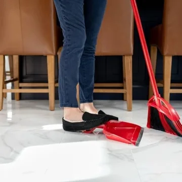 O-Cedar One Sweep Broom with Step-On Dustpan for Efficient Cleaning