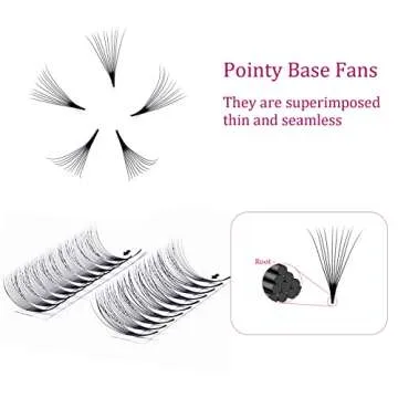 Lash Extension 10D Premade Volume Eyelash Extensions .05 .07 Thickness Premade Lash Fans Pointed Base Middle Stem Eyelash Extension Supplies(10D-0.05-D，Mix 8-14mm)