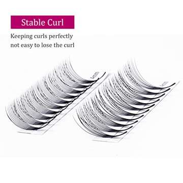 Lash Extension 10D Premade Volume Eyelash Extensions .05 .07 Thickness Premade Lash Fans Pointed Base Middle Stem Eyelash Extension Supplies(10D-0.05-D，Mix 8-14mm)