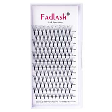 Lash Extension 10D Premade Volume Eyelash Extensions .05 .07 Thickness Premade Lash Fans Pointed Base Middle Stem Eyelash Extension Supplies(10D-0.05-D，Mix 8-14mm)