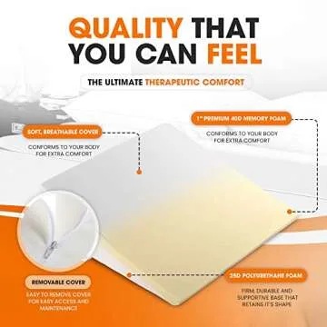 Cheer Collection Premium Memory Foam Bed Wedge Pillow for Acid Reflux, Sleeping Gentle Incline Cushion for Support of Head and Back - 25" x 25" x 6.5", White