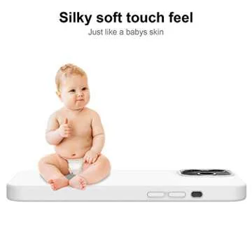 DEENAKIN Compatible with iPhone 12 Pro Max Case with Screen Protector,Soft Silicone Gel Rubber Bumper Cover,Slim Fit Shockproof Protective Phone Cover White