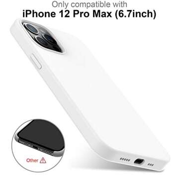 DEENAKIN Compatible with iPhone 12 Pro Max Case with Screen Protector,Soft Silicone Gel Rubber Bumper Cover,Slim Fit Shockproof Protective Phone Cover White