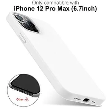DEENAKIN Compatible with iPhone 12 Pro Max Case with Screen Protector,Soft Silicone Gel Rubber Bumper Cover,Slim Fit Shockproof Protective Phone Cover White