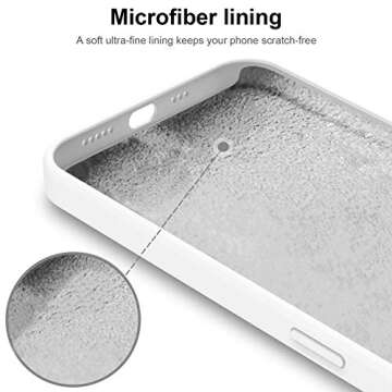 DEENAKIN Compatible with iPhone 12 Pro Max Case with Screen Protector,Soft Silicone Gel Rubber Bumper Cover,Slim Fit Shockproof Protective Phone Cover White