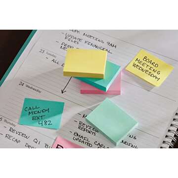 Post-it Greener Notes, 1 .5x2 in, 12 Pads, America's #1 Favorite Sticky Notes, Sweet Sprinkles, Pastel Colors (Pink, Blue, Mint, Yellow), Clean Removal, 100% Recycled Material (653-RP-A)