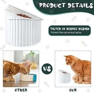 Mumufy 2 Pcs Ceramic Elevated Cat Bowls Tilted Elevated Raised Pet Bowls Anti Vomit Cat Dish for Indoor Stress Free Water Dish Feeder for Puppies, Heart Shaped(Pearly White, Peacock Green)