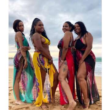 BIUBIU Women's Sexy Boho Floral Halter Summer Maxi Dress Beach Party Split Cover Up Swimsuit Outfit 2024