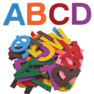 Colorful Felt Letter Stickers - Self-Adhesive 52 Alphabet Kits