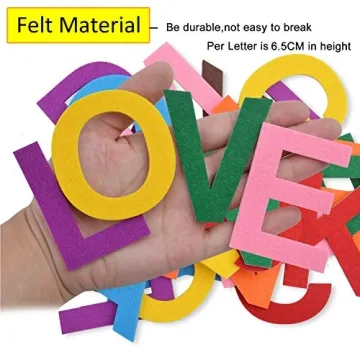 Colorful Felt Letter Stickers - Self-Adhesive 52 Alphabet Kits
