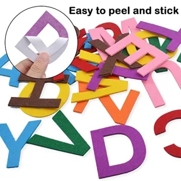Colorful Felt Letter Stickers - Self-Adhesive 52 Alphabet Kits
