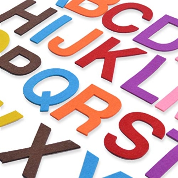 Colorful Felt Letter Stickers - Self-Adhesive 52 Alphabet Kits