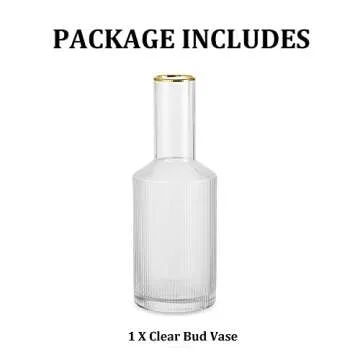 Glasseam Glass Vase for Flowers, Clear Small Flower Vase for Decor, Modern Decorative Bud Vases Bottle Shaped for Rustic Home Living Room Decorations Wedding Table Centerpieces, 9.44" Tall