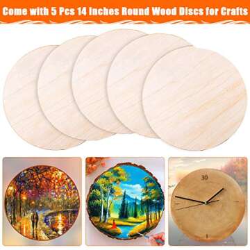 Audab 14 Inch Wood Circles - Ideal for Crafts & Decor