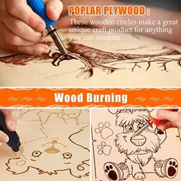 Audab 14 Inch Wood Circles - Ideal for Crafts & Decor