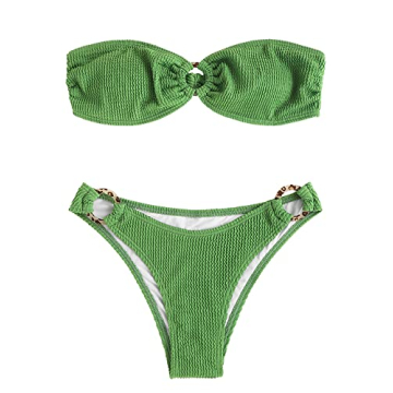 Stylish ZAFUL O Ring Bandeau Bikini Set for Women