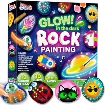 JOYIN Glow in the Dark Rock Painting Kit for Kids - Fun Arts & Crafts Set