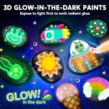 Glow in the Dark Rock Painting Kit for Kids