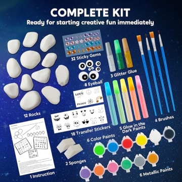 Glow in the Dark Rock Painting Kit for Kids