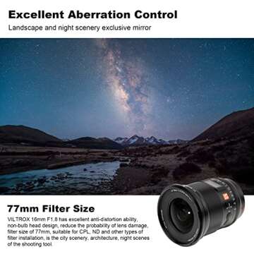 VILTROX 16mm f1.8 F1.8 Autofocus Prime Lens for Sony E Mount Lens,FE Large Aperture Wide-Angle Lens with Built-in LCD Screen Compatible for Sony a7 a7C a7III a7RIII a7RIV a7RV a9 a6100