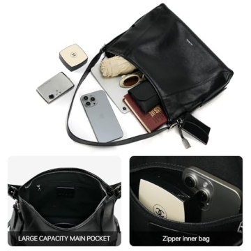 Stylish Leather Shoulder Purse: Trendy Crossbody Bag for Women