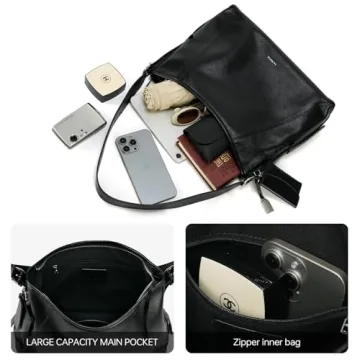 Stylish Leather Shoulder Purse: Trendy Crossbody Bag for Women