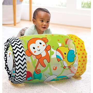 Infantino Jungle Peek & Roll - Inflatable Activity Toy for Babies
