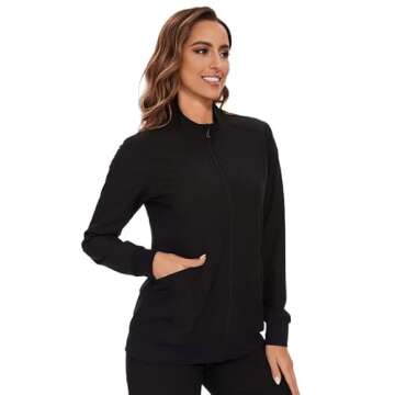 Stylish COZYFIT Nurse Jackets for Women - Zip Front Design