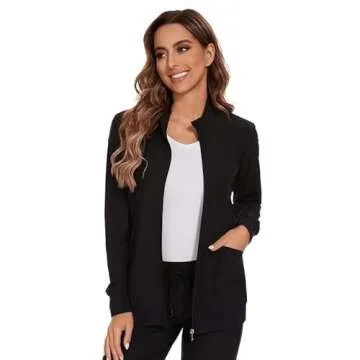 Stylish COZYFIT Nurse Jackets for Women - Zip Front Design