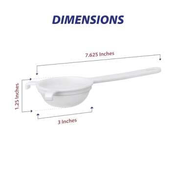 HIC Kitchen Double-Ear Fine Mesh Strainer, BPA Free, 3-Inch