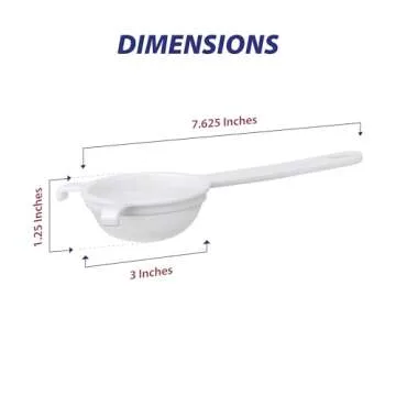 HIC Kitchen Double-Ear Fine Mesh Strainer, BPA Free, 3-Inch