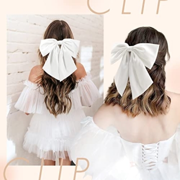 Elegant 2Pcs Big Satin Hair Bows for Women and Girls