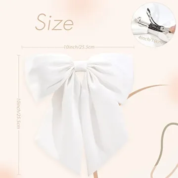 Elegant 2Pcs Big Satin Hair Bows for Women and Girls