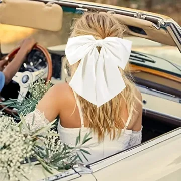Elegant 2Pcs Big Satin Hair Bows for Women and Girls