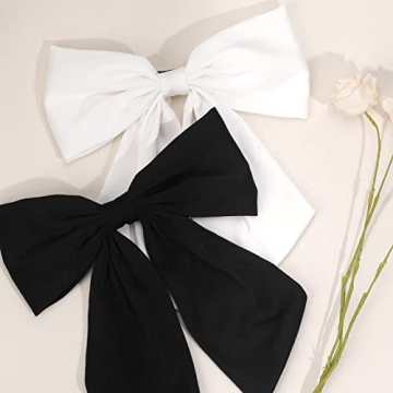 Elegant 2Pcs Big Satin Hair Bows for Women and Girls