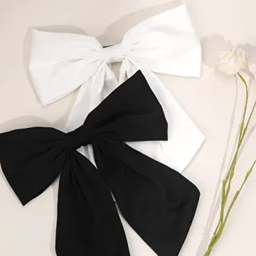Elegant 2Pcs Big Satin Hair Bows for Women and Girls